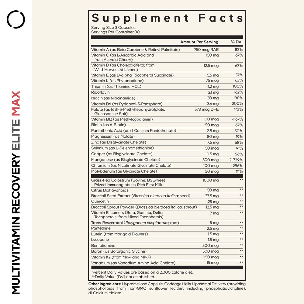Codeage - Multivitamin Recovery Elite Max - 90 Vcaps - 90 Vegetable Caps