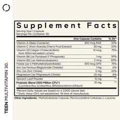 Codeage - Teen Multivitamin - 30 Vcaps - 30 Vegetable Caps