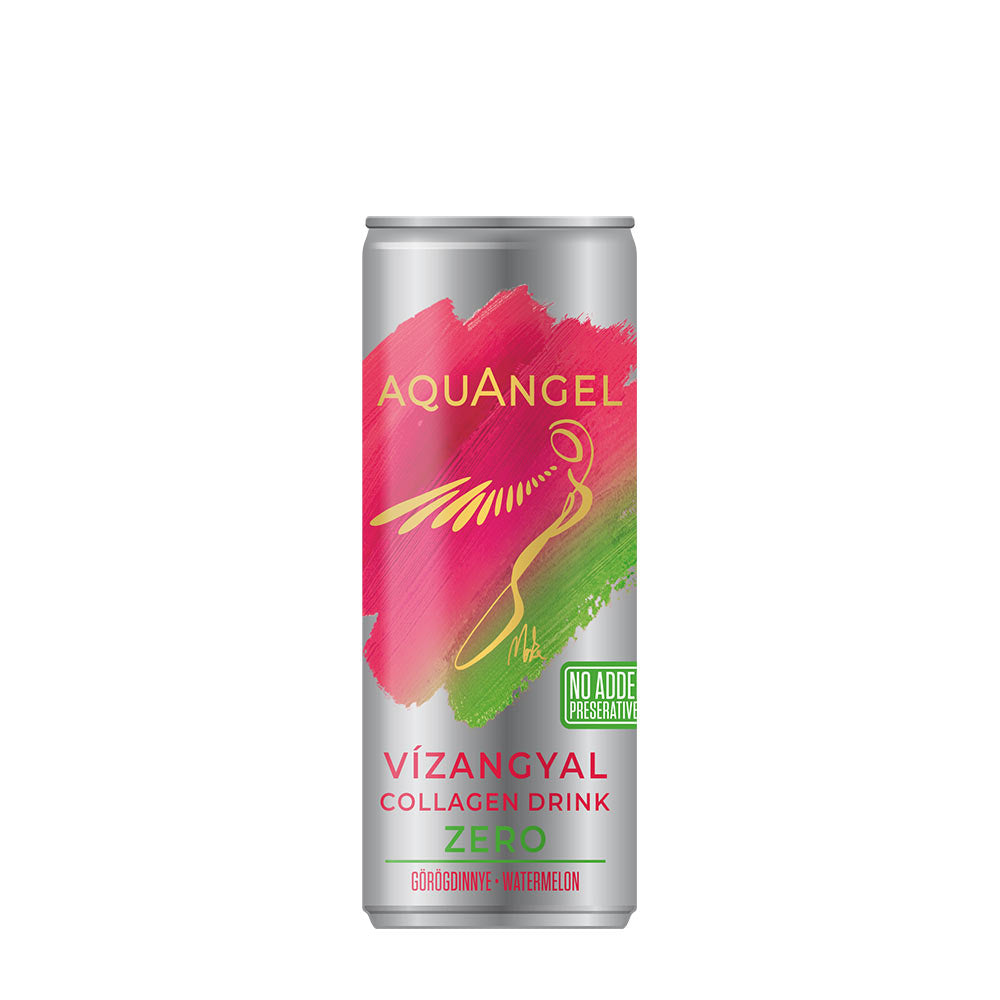 Vízangyal Zero Collagen Drink can featuring watermelon flavor, vibrant design, and no additives.