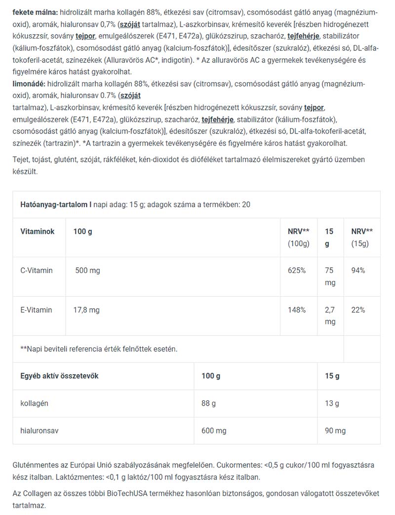 BioTechUSA - Kollageeni Ravintolisäjuomajauhe