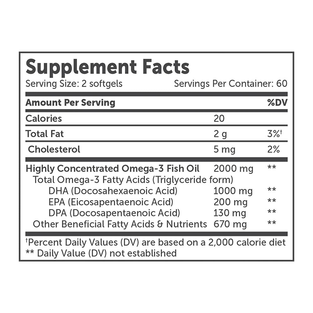 Enzymedica Aqua Biome Omega 3 näringsfakta-etikett