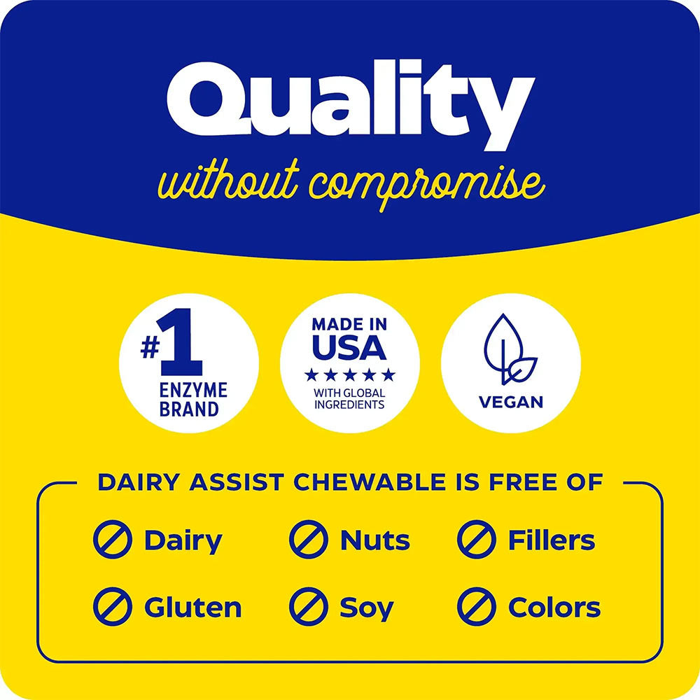 Enzymedica - Dairyassist® Gummies - Vanilla - 60 Gummies Tabs