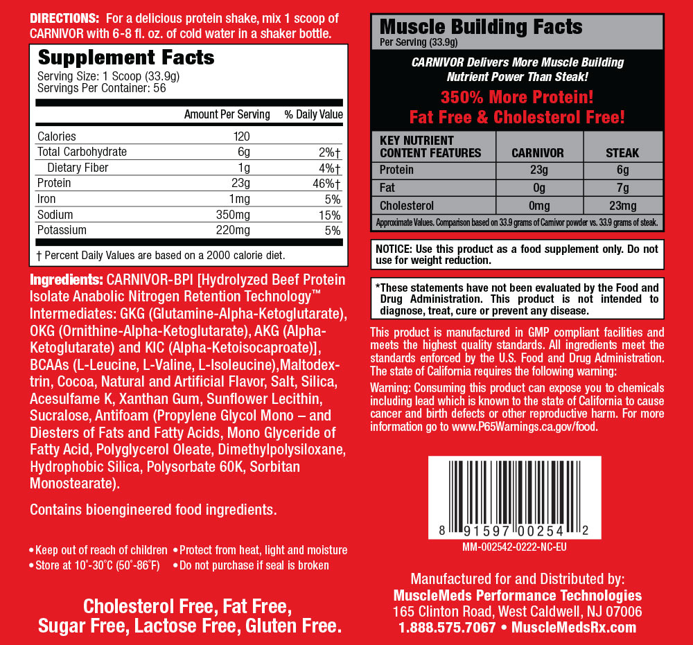 MuscleMeds - Carnivor™ 100% Beef Protein