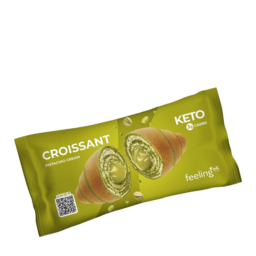 FeelingOK - Variegated Croissant Filled With Pistachio Cream + Protein - 50 g