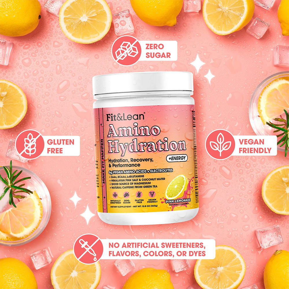 Fit&Lean - Fit & Lean - Amino Hydration & Energy - Pink Lemonade - 363g