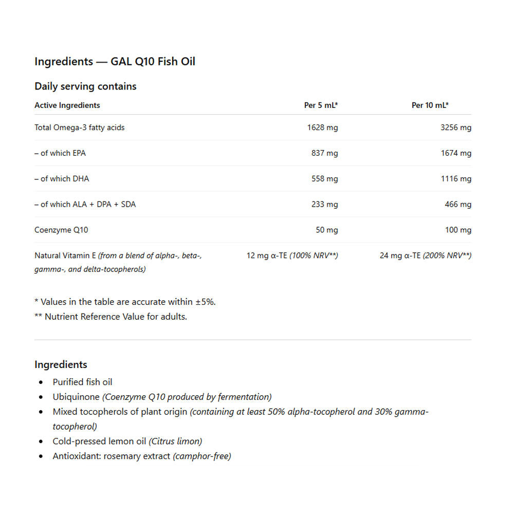 Gal - Q10 Fish Oil - 250ml