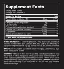Universal Nutrition GH Max baksida näringsfakta