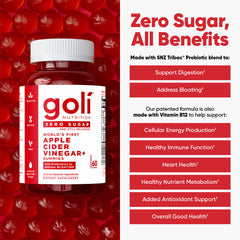 Goli - Zero Sugar Apple Cider Vinegar Gummies - 60 Gummies