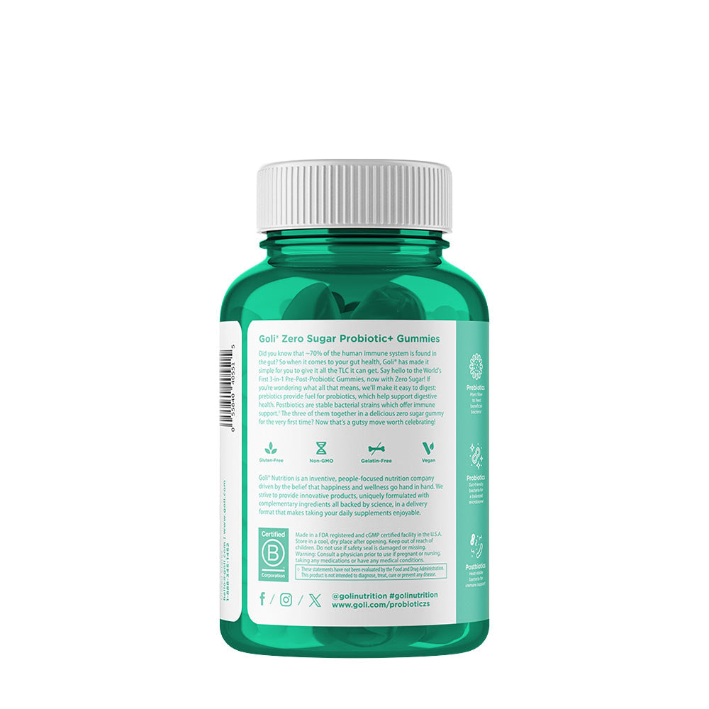 Goli - Zero Sugar Pre + Post + Probiotics Gummies - 60 Gummies