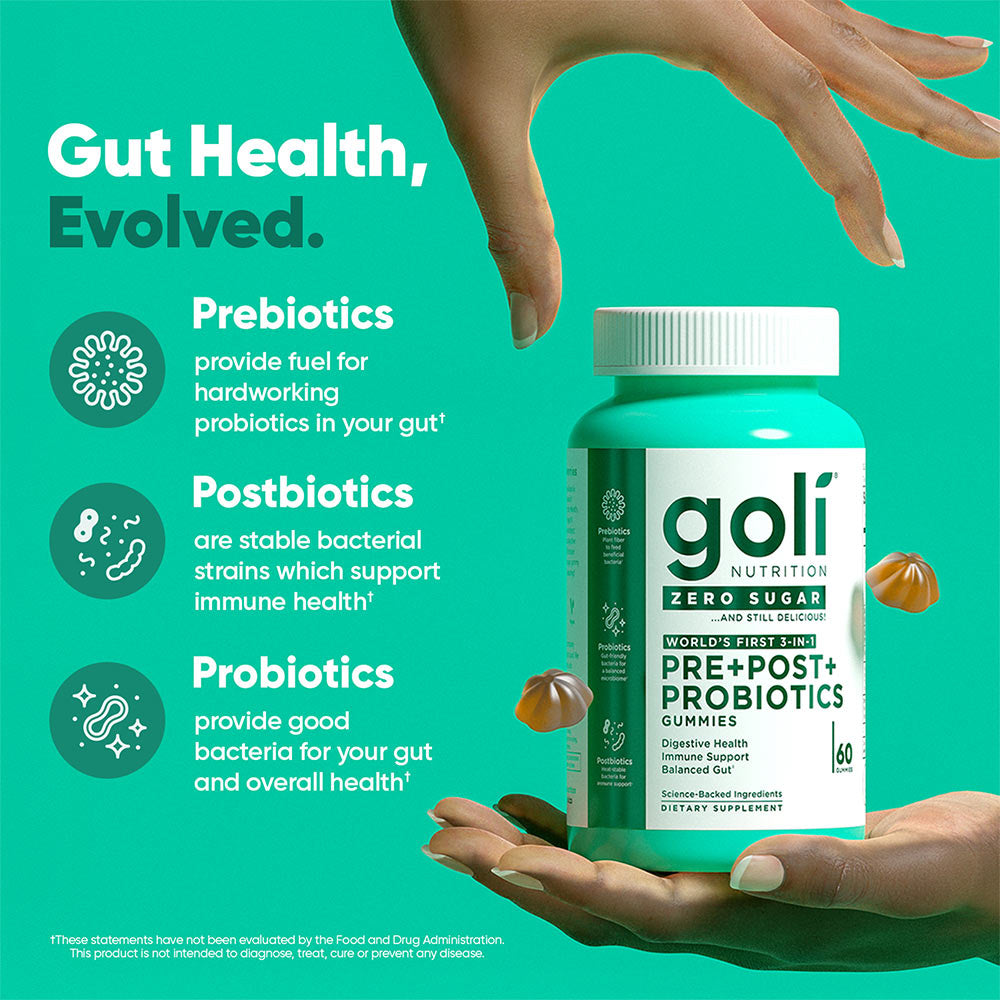 Goli - Zero Sugar Pre + Post + Probiotics Gummies - 60 Gummies
