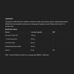 Arthro Complex baksida med näringsfakta