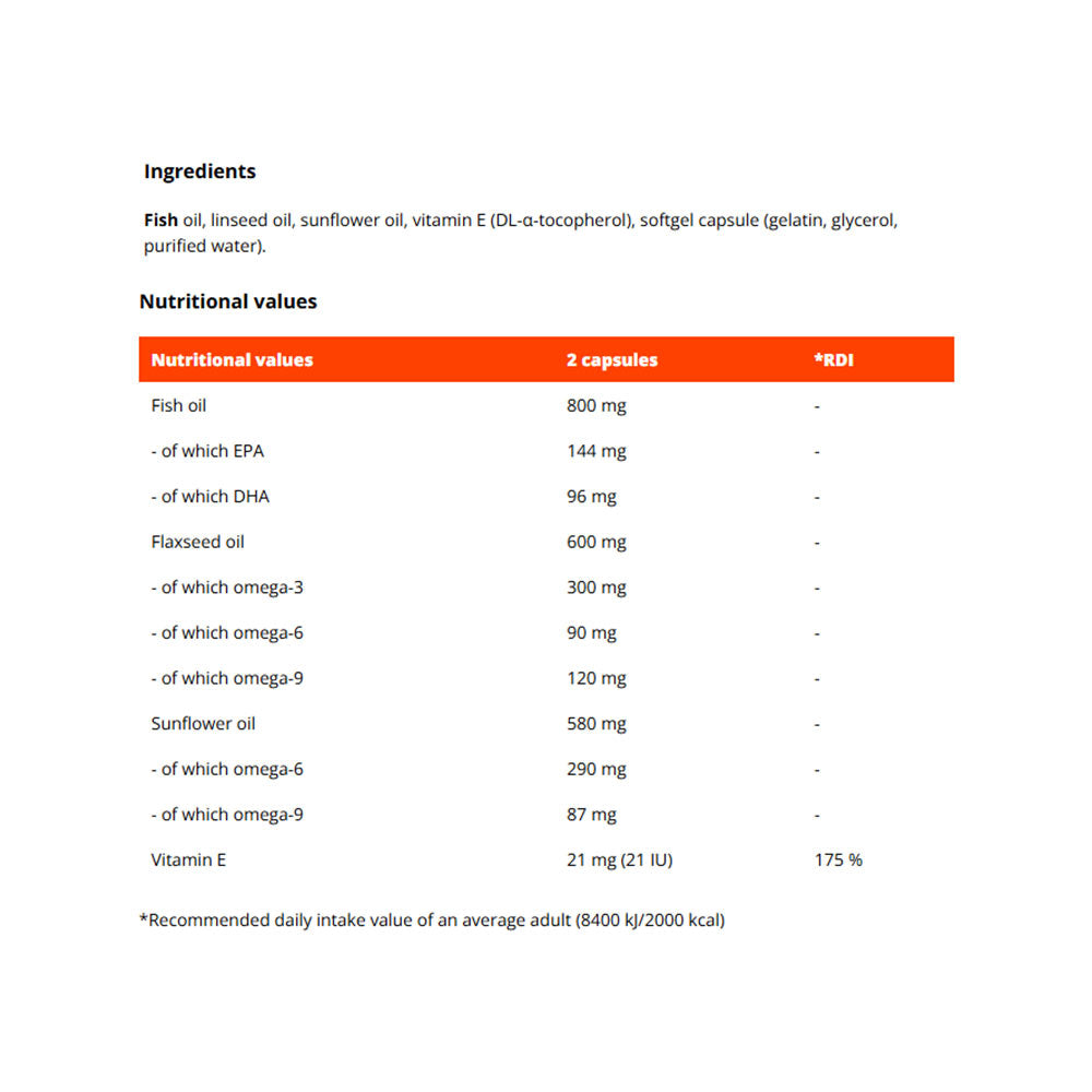 Gymbeam - Omega 3-6-9 - 120 Sgels, 168g