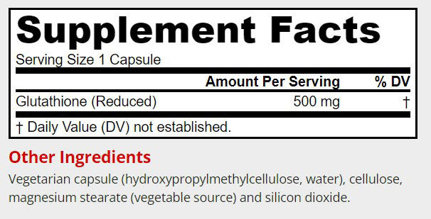 Jarrow Formulas - Reduced Glutathione - 500mg