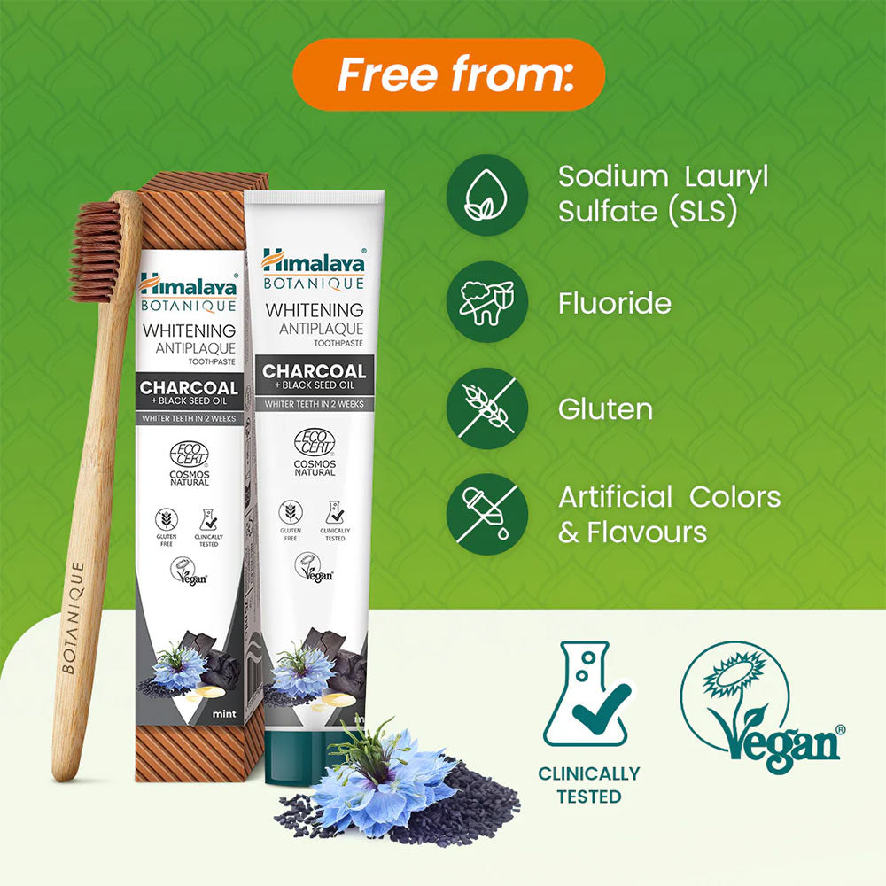 Himalaya Whitening Antiplaque Mint baksida näringsfakta