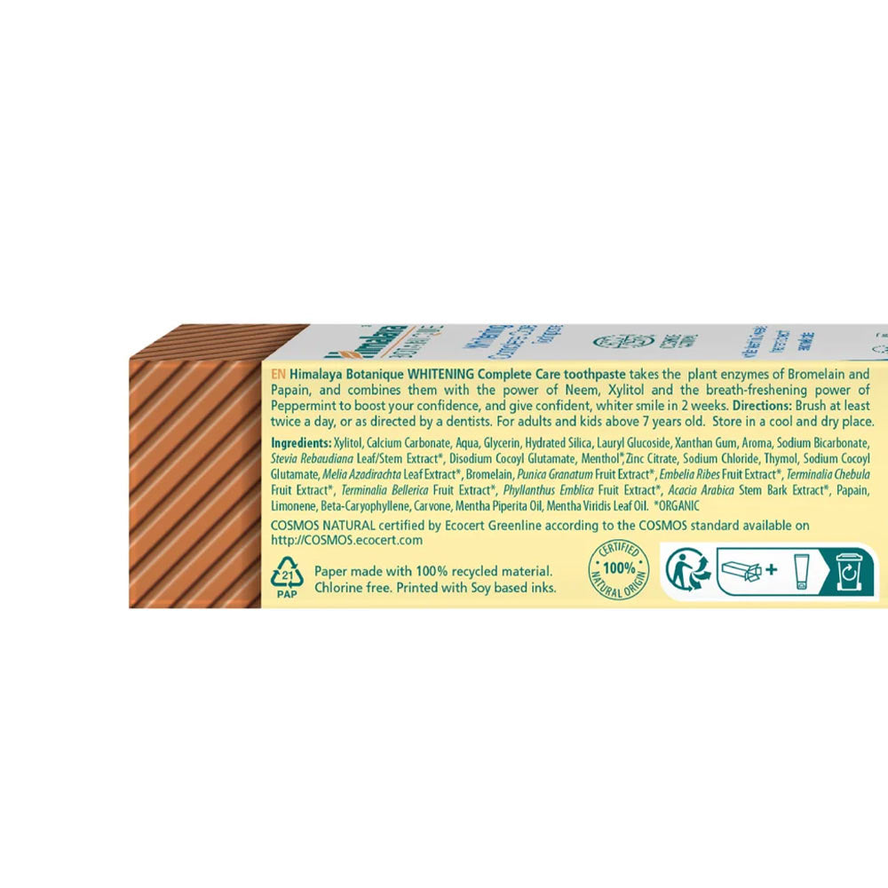 Himalaya Whitening Complete Care Toothpaste baksida