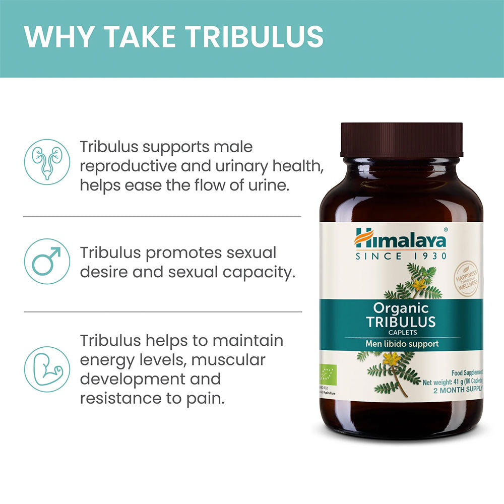Himalaya - Herbals - Organic Tribulus - Men Libido Support - 60 Caplets (41g)