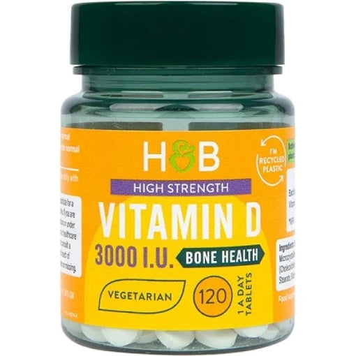 High Strength Vitamin D – 120 tabletter baksida näringsfakta