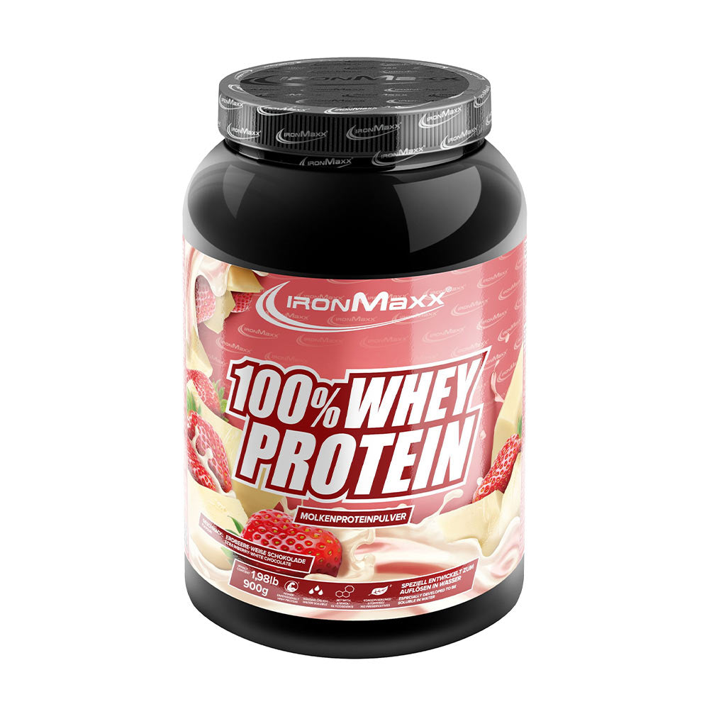Ironmaxx 100% Whey Protein, 500g container showcasing premium quality protein powder for muscle growth.