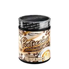 Ironmaxx Proteccino instant protein coffee drink with real coffee, 500g cappuccino flavor.