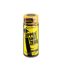 Ironmaxx Upper Shot Zero in tropical flavor, energizing training booster with L-arginine and caffeine.