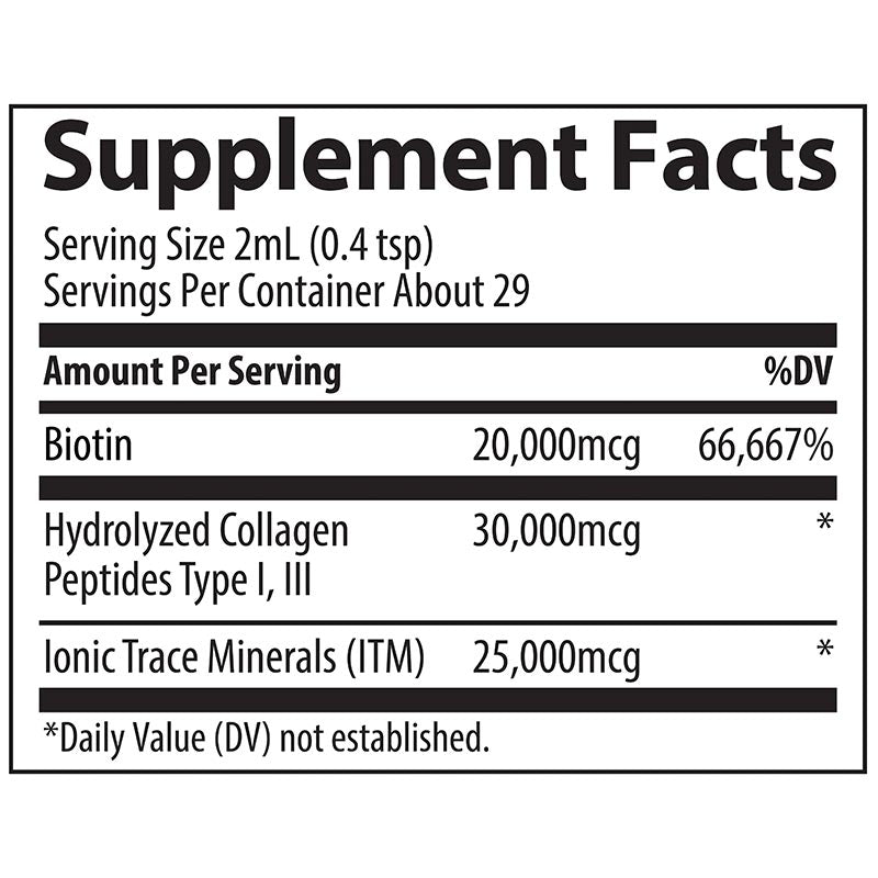 Trace Minerals - Ionic Biotin + Collagen - 2 fl oz