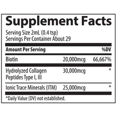 Trace Minerals - Ionic Biotin + Collagen - 2 fl oz