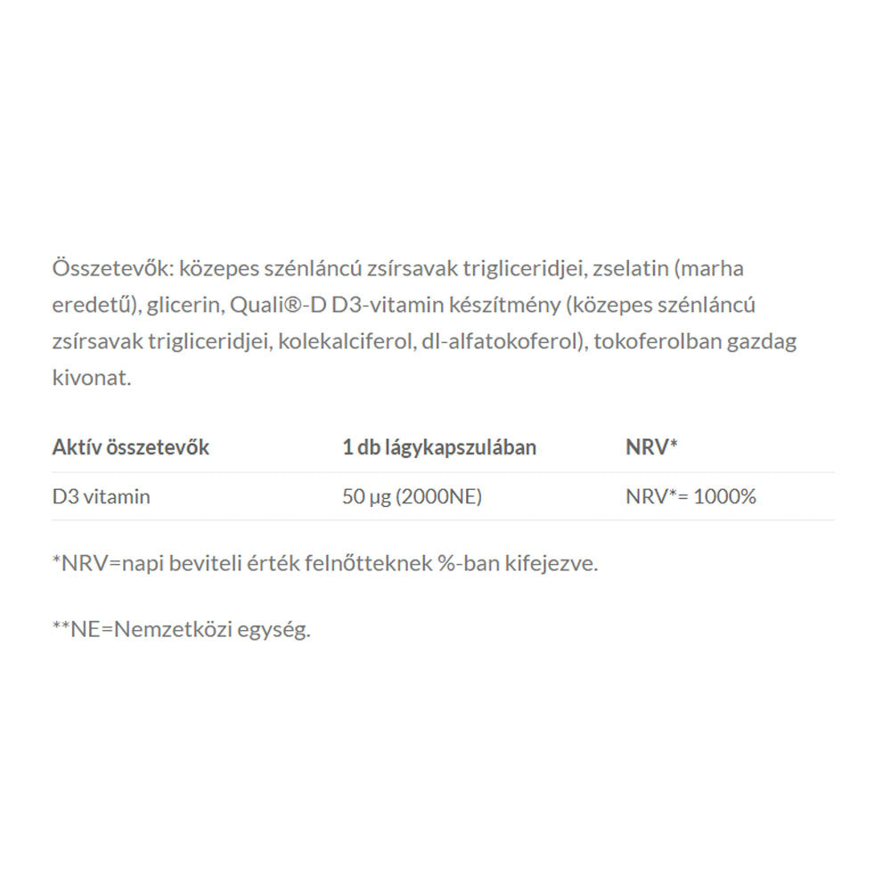 Jutavit - D3-Vitamin 2000 Ne - 40 Db (40 Sgels/Lágykapsúla)