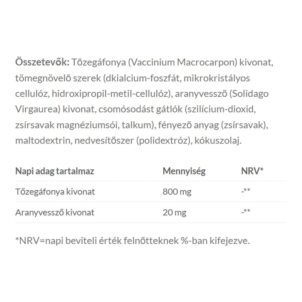 Cranberry 800mg + Gyllengräs öppen förpackning