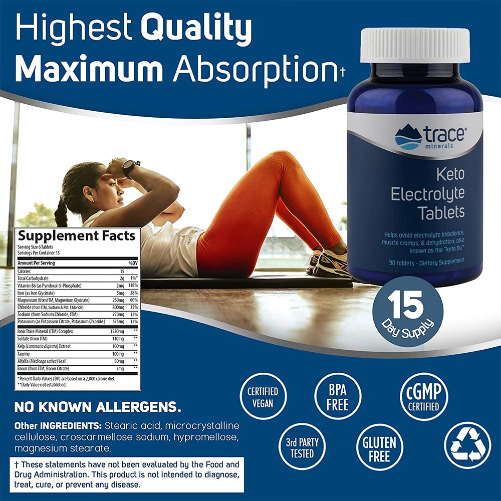 Trace Minerals - KETO Electrolyte Tabs - 90 Tabs