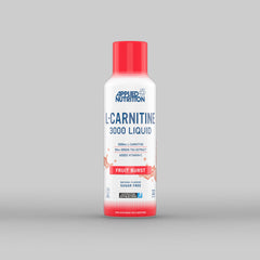 Applied Nutrition L-Carnitine Liquid 3000 with Green Tea and Fruit Burst flavor in a 15ml bottle.
