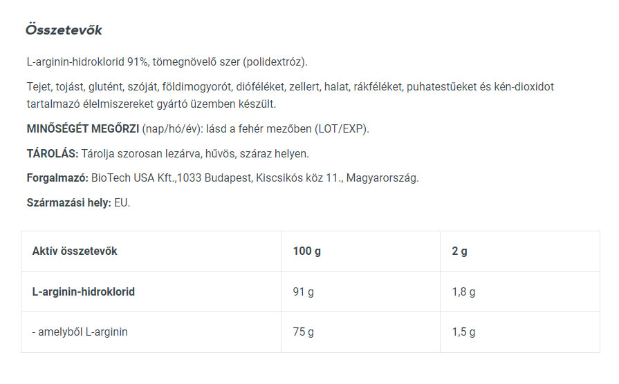 Biotechusa - L-Arginine - 300g