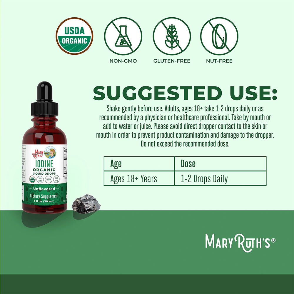 MaryRuth's - Iodine Organic Liquid Drops - 1 Fl oz
