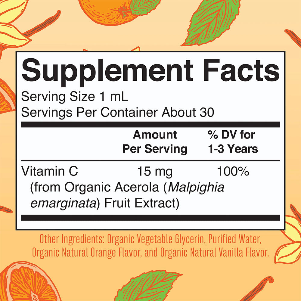 MaryRuth's - Organic Toddler Vitamin C Liquid Drops - Orange Vanilla - 30ml