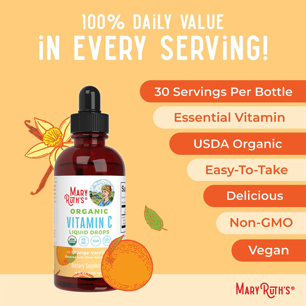 MaryRuth's - Organic Vitamin C Liquid Drops - Orange - 120ml