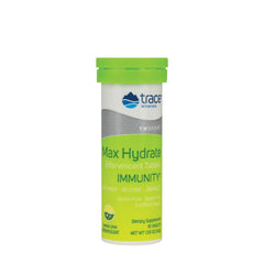 Trace Minerals - Max-Hydrate Immunity - Lemon Lime - 10 Effervescent Tabs - 10 Tabs (1.59oz / 45g)