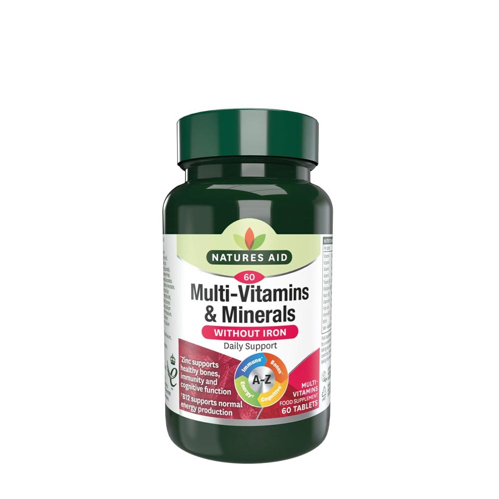 Natures Aid - Multi-Vitamins & Minerals Without Iron - 60 Tabs