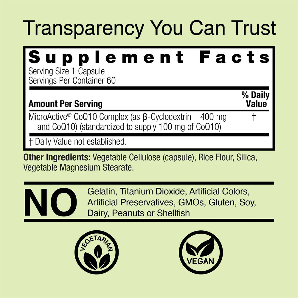 Genceutic Naturals - Nature'S Answer 24hr Microactive CoQ10 100mg - 60 Vcaps