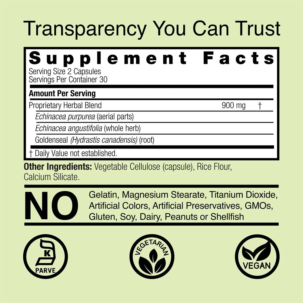 Nature's Answer - Echinacea And Goldenseal - 90 Vcaps