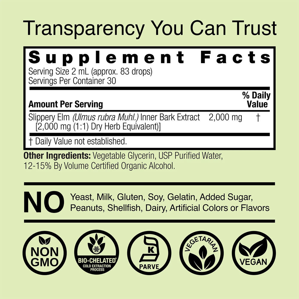 Slippery Elm Extract baksida näringsfakta