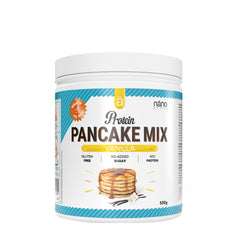 Nanosupps Protein Pancake Mix baksida med näringsinformation