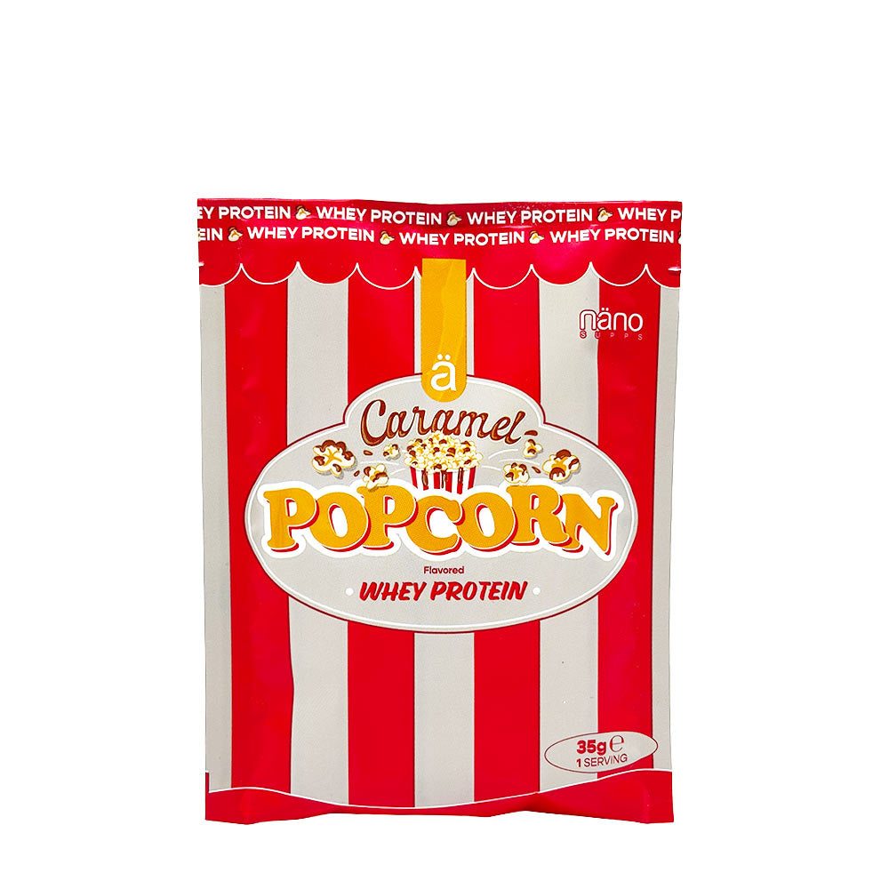 Whey Protein Karamellpopcorn 35g framsida
