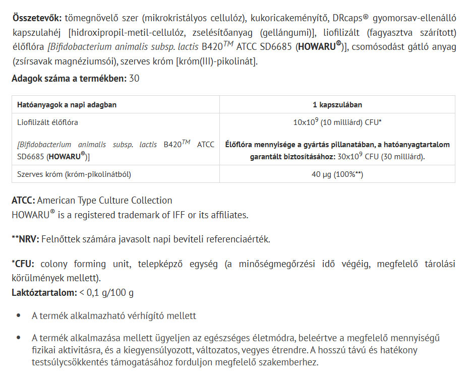 S-Biotikum baksida näringsfakta etikett