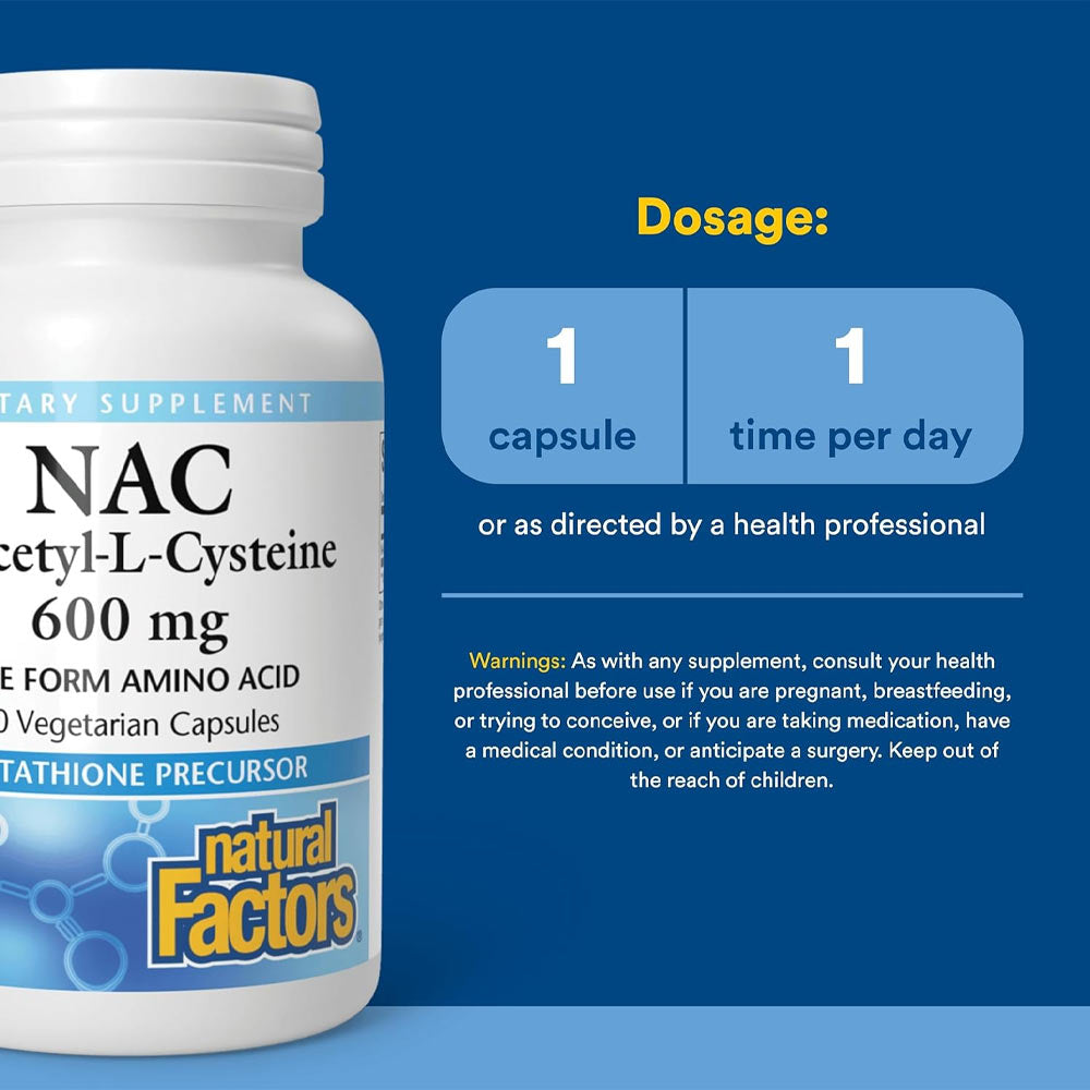 Natural Factors - N-Acetyl-L-Cystein (NAC) 600mg