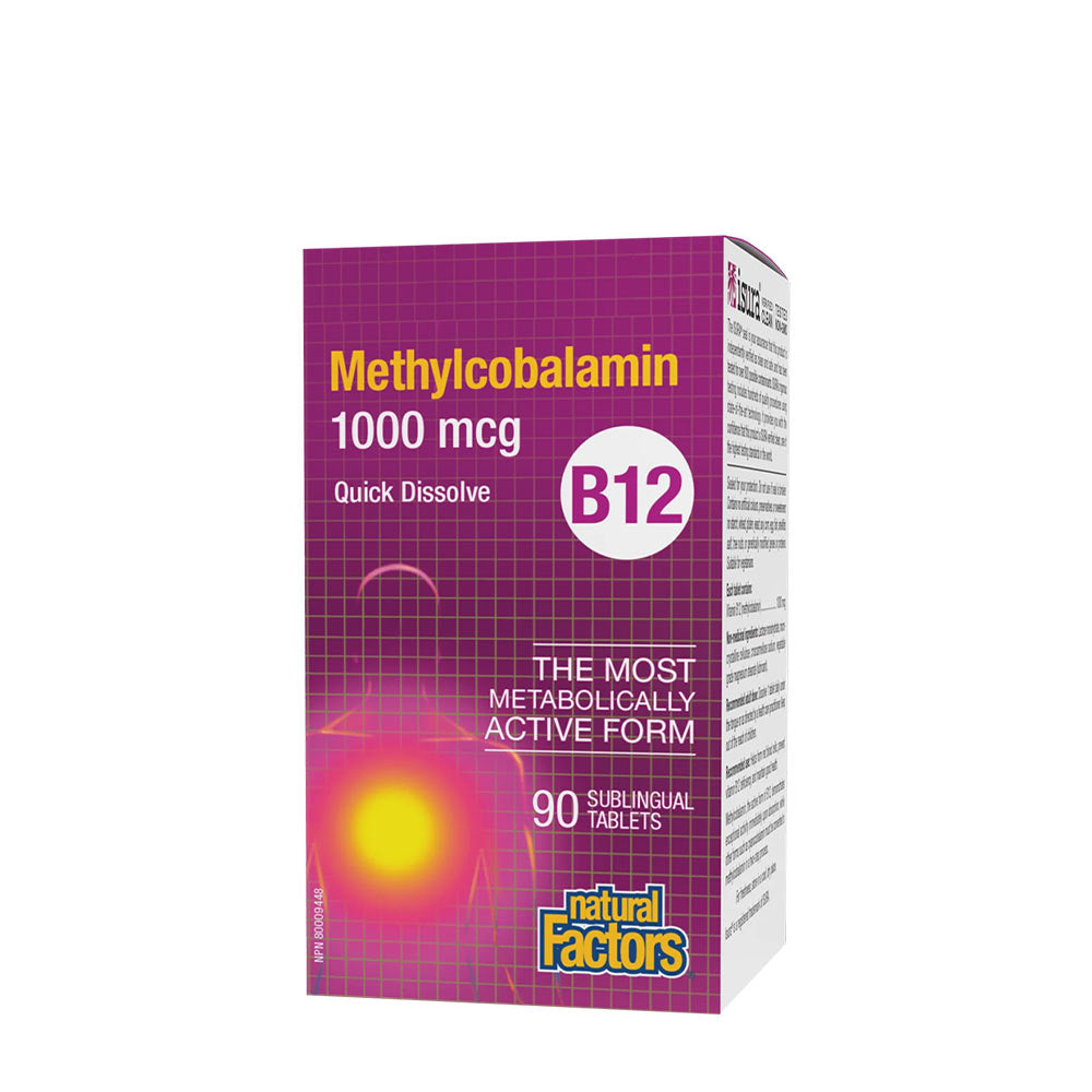 Natural Factors B12 Methylcobalamin baksida näringsfakta