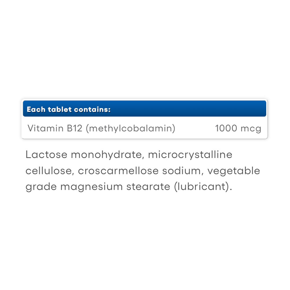 Natural Factors B12 Methylcobalamin ingredienser & etikett