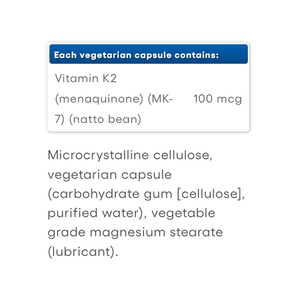 Natural Factors - Vitamin K2 - 180+150 Vcaps (Bonus Size)