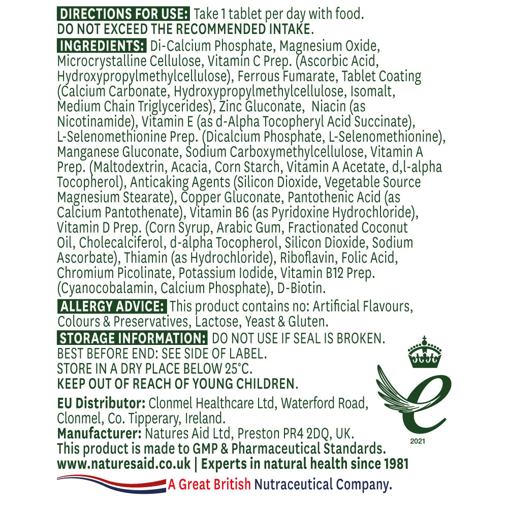 Natures Aid - Complete Multi-Vitamins & Minerals - 90 Tabs