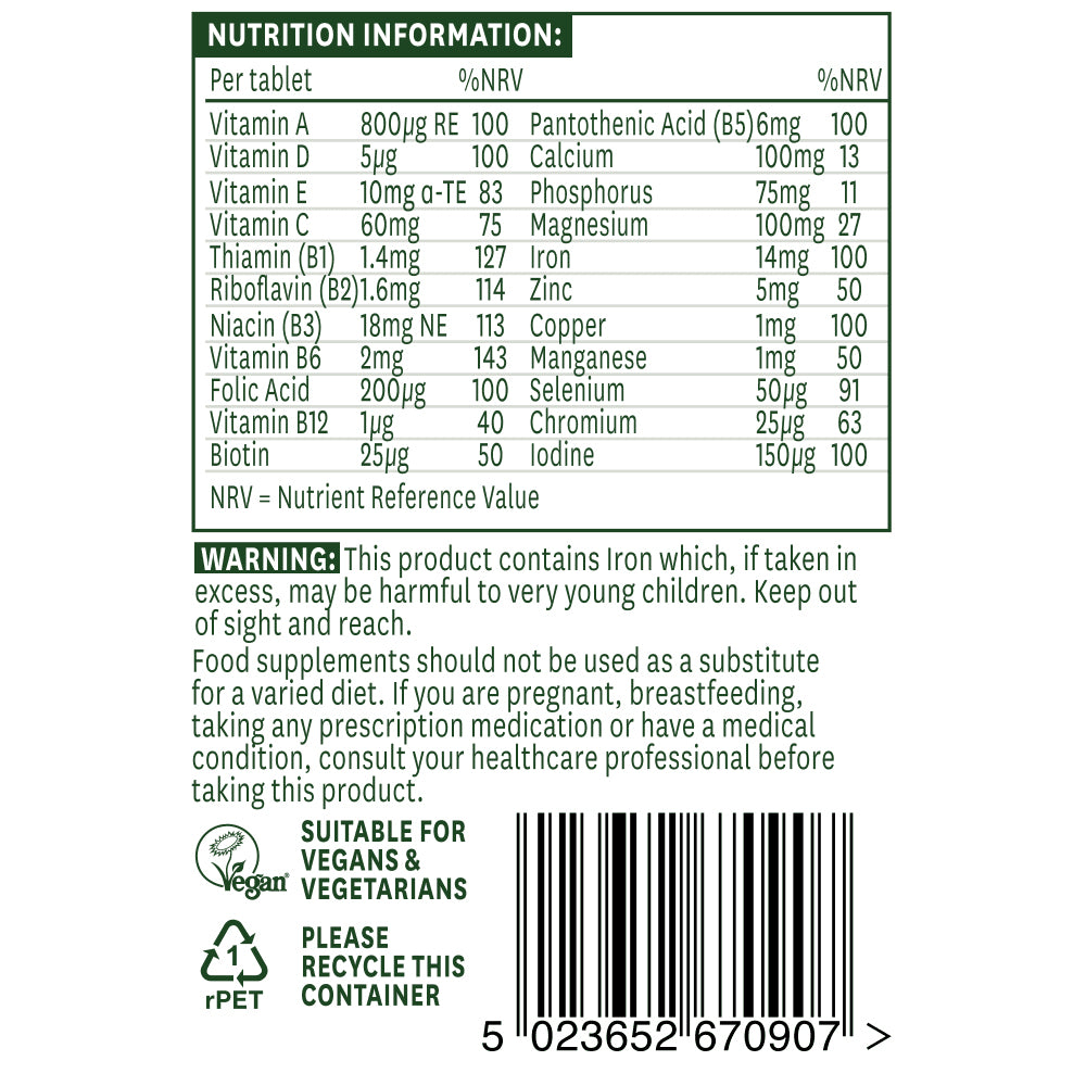 Natures Aid - Complete Multi-Vitamins & Minerals - 90 Tabs