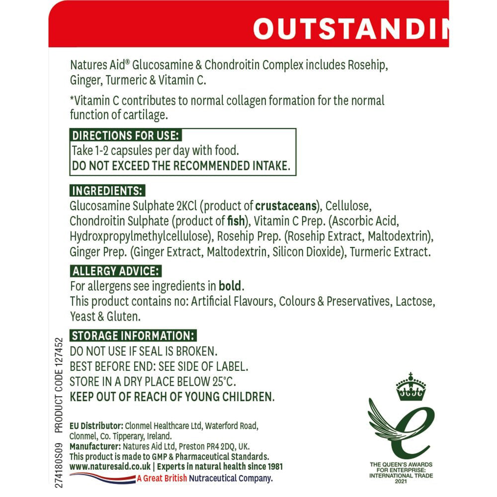 Natures Aid - Glucosamine & Chondroitin Complex