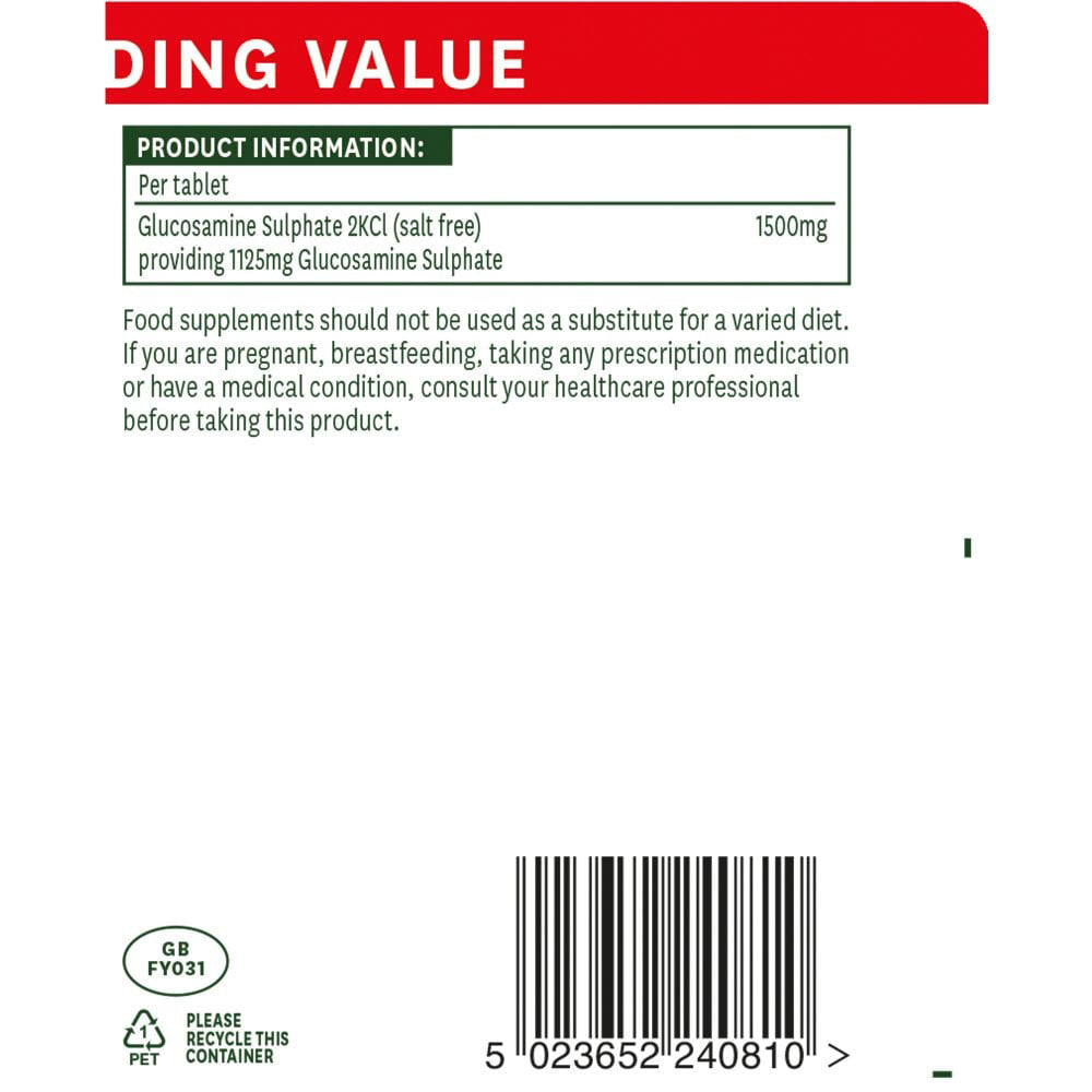 Natures Aid - Glucosamine Sulfate - 1500mg, 90 tablettia
